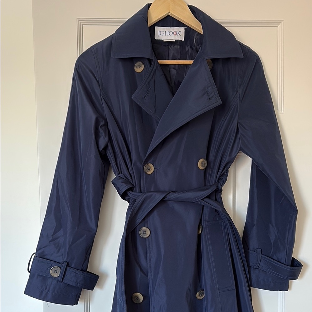 Navy Double-Breasted Trench Coat